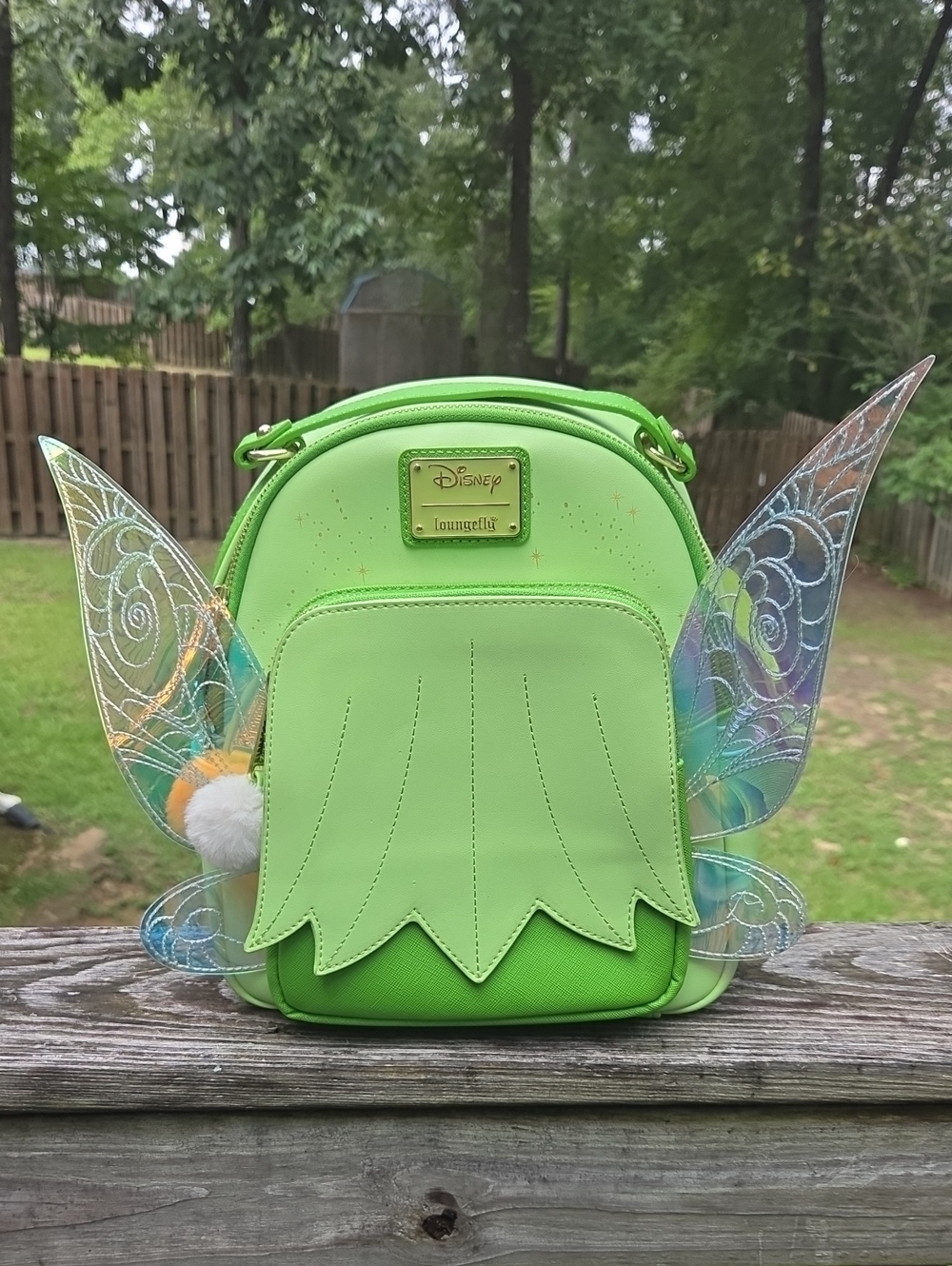 Loungefly Kids Tinker Bell-Inspired Neon Green Fairy Wings Mini Backpack